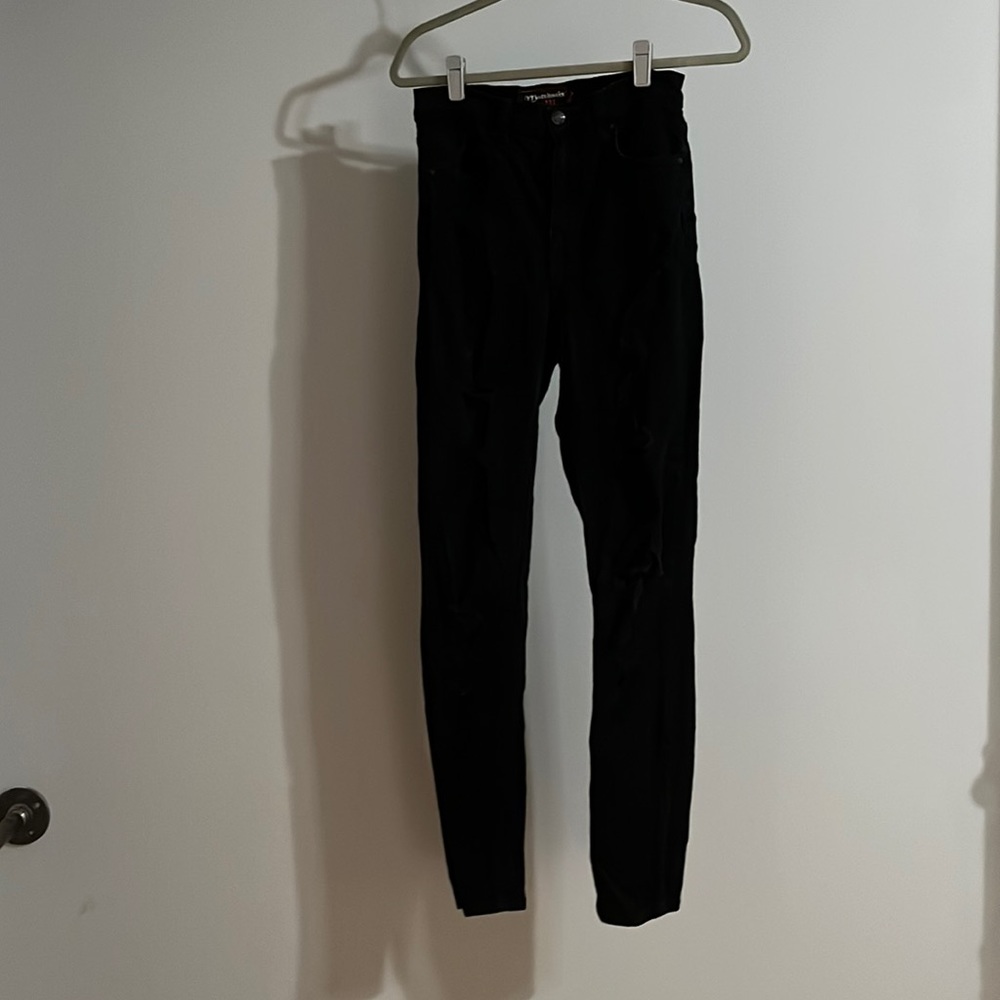 Matchstix 222 Black Ripped Skinny Jeans